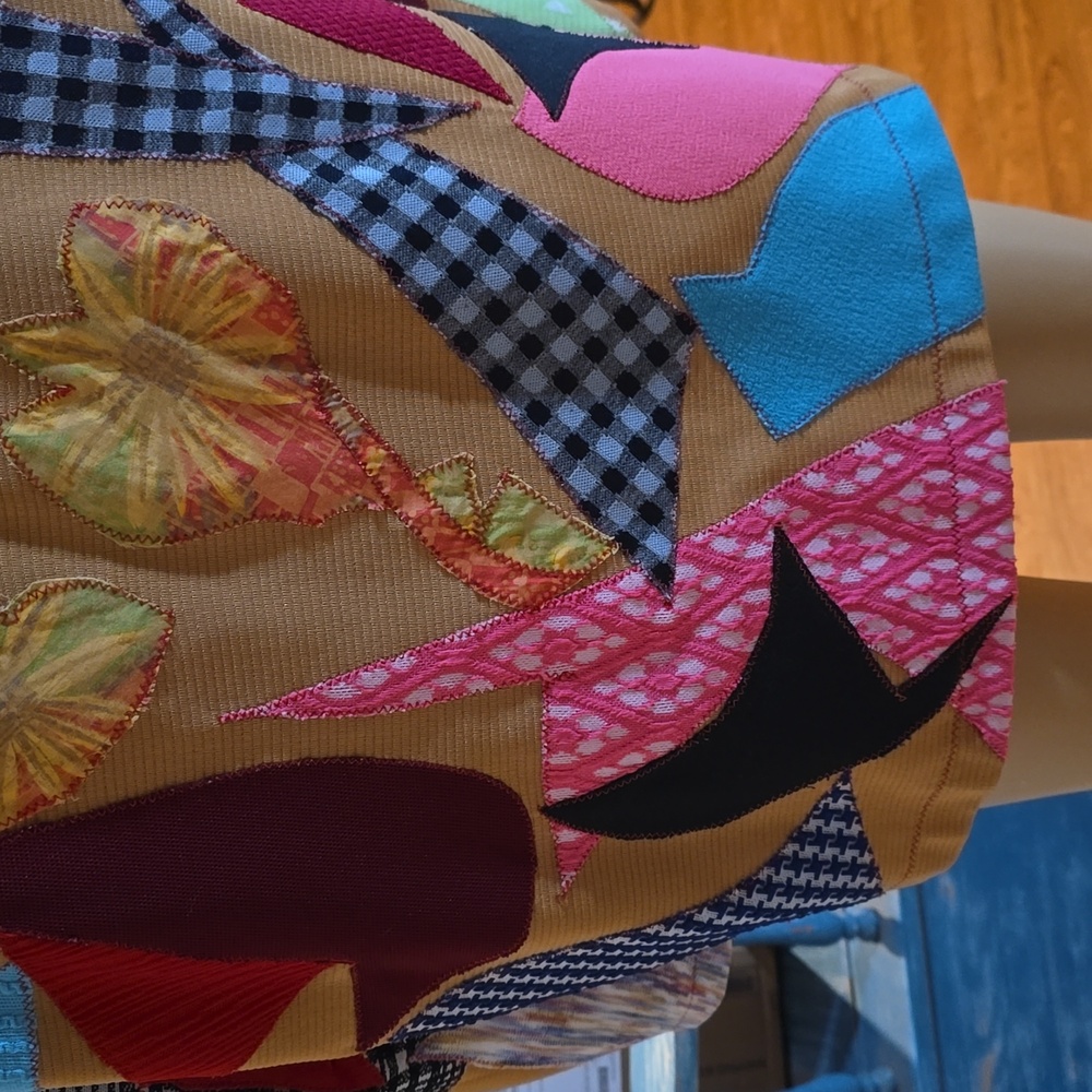 Colorful, Vintage, Hand-stiched Patchwork Women's Jacket - Picture 5 of 5